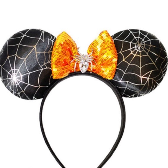 NWOT CRYSTAL SPIDER Halloween Disney Minnie Mouse Ears - Picture 2 of 2